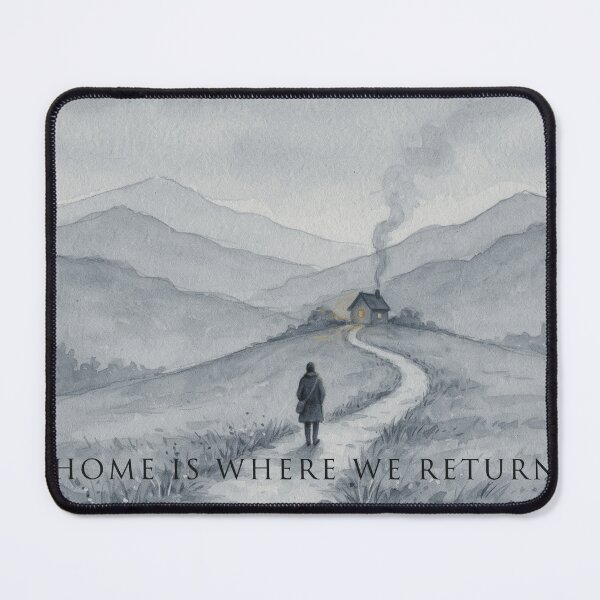 Item preview, Home Is Where We Return – Minimalist Dusk Watercolor Landscape Print designed and sold by larbimalki.