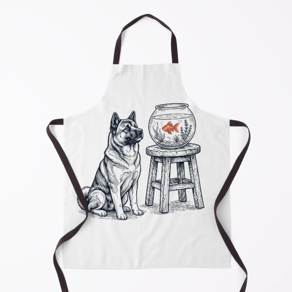 Item preview, Vintage Akita with Goldfish Dog Lover designed and sold by dian-rody-crest.
