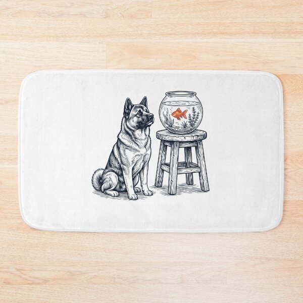 Item preview, Vintage Akita with Goldfish Dog Lover designed and sold by dian-rody-crest.