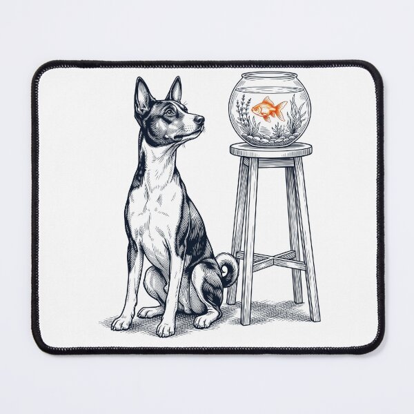 Item preview, Vintage Basenji with Goldfish Dog Lover designed and sold by dian-rody-crest.