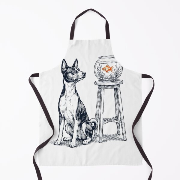 Item preview, Vintage Basenji with Goldfish Dog Lover designed and sold by dian-rody-crest.