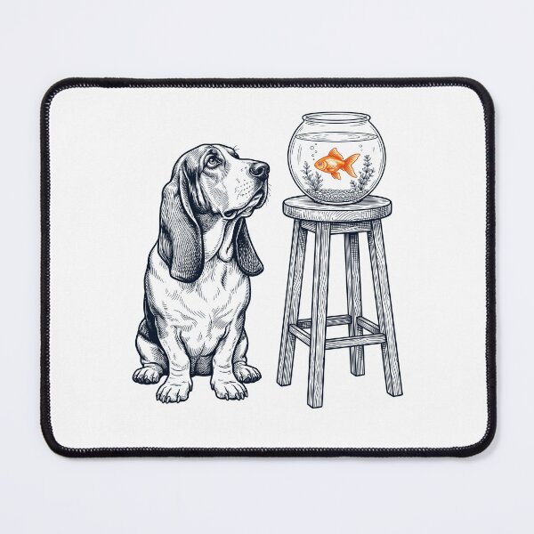 Item preview, Vintage Basset Hound with Goldfish Dog Lover designed and sold by dian-rody-crest.
