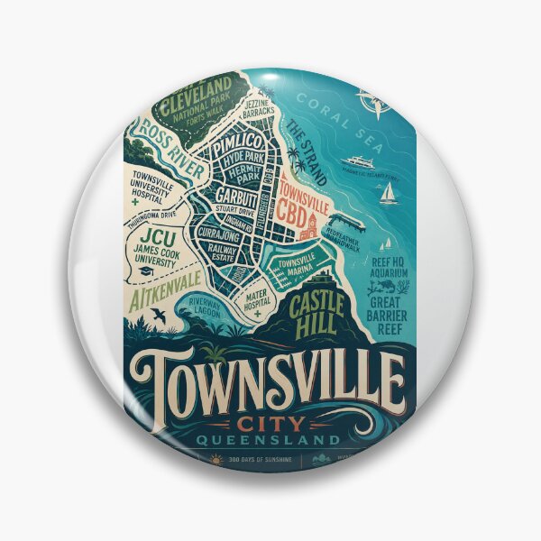Item preview, Townsville Queensland with Castle Hill and Great Barrier Reef Coast designed and sold by Aryabek.