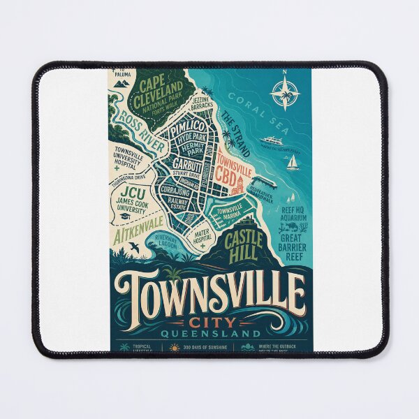 Item preview, Townsville Queensland with Castle Hill and Great Barrier Reef Coast designed and sold by Aryabek.