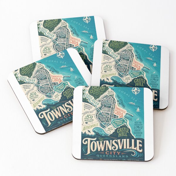 Item preview, Townsville Queensland with Castle Hill and Great Barrier Reef Coast designed and sold by Aryabek.