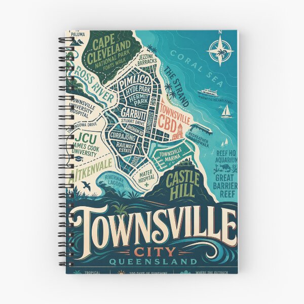 Item preview, Townsville Queensland with Castle Hill and Great Barrier Reef Coast designed and sold by Aryabek.