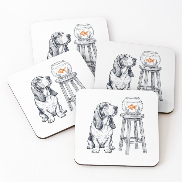 Item preview, Vintage Basset Hound with Goldfish Dog Lover designed and sold by dian-rody-crest.