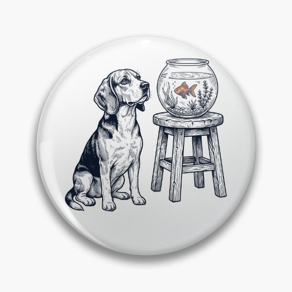 Item preview, Vintage Beagle with Goldfish Dog Lover designed and sold by dian-rody-crest.