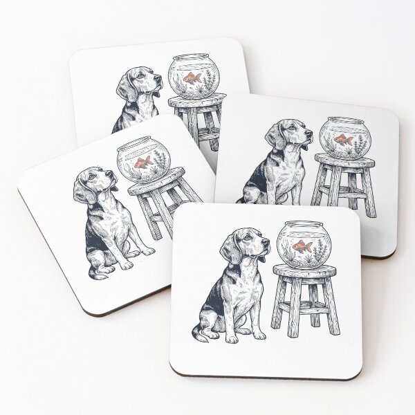 Item preview, Vintage Beagle with Goldfish Dog Lover designed and sold by dian-rody-crest.