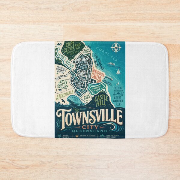 Item preview, Townsville Queensland with Castle Hill and Great Barrier Reef Coast designed and sold by Aryabek.