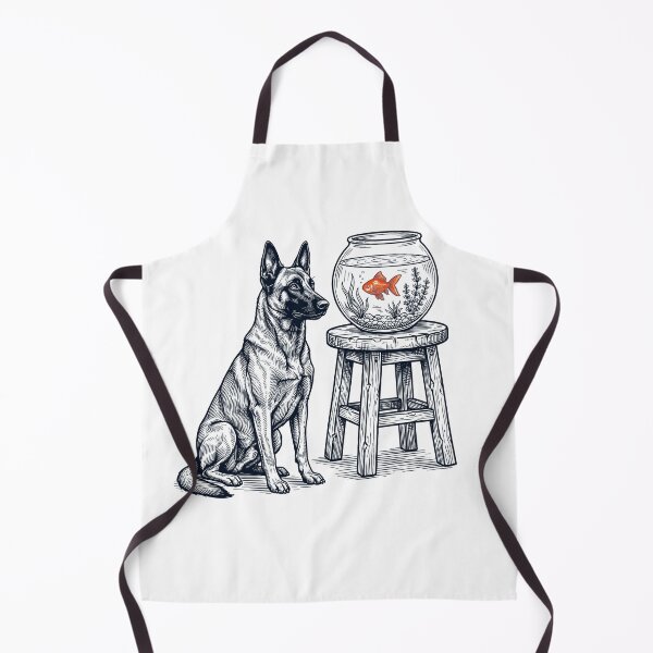 Item preview, Vintage Belgian Malinois with Goldfish Dog Lover designed and sold by dian-rody-crest.