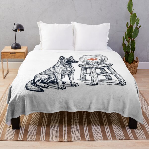 Item preview, Vintage Belgian Malinois with Goldfish Dog Lover designed and sold by dian-rody-crest.