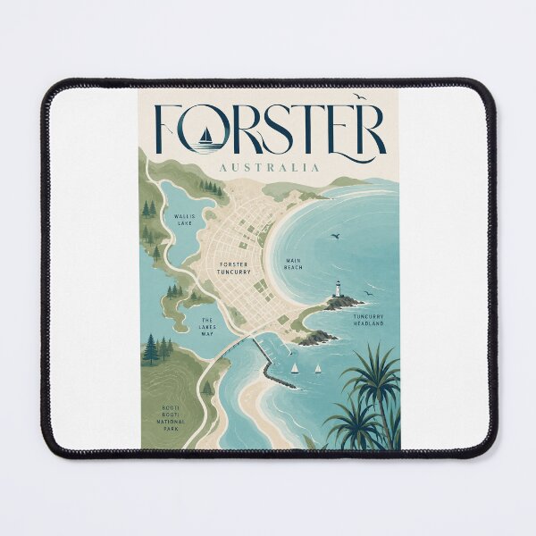 Item preview, Forster New South Wales with Wallis Lake, Main Beach and Tuncurry designed and sold by Aryabek.
