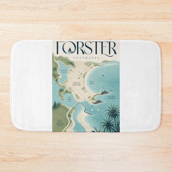 Item preview, Forster New South Wales with Wallis Lake, Main Beach and Tuncurry designed and sold by Aryabek.