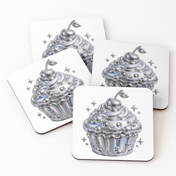 Item preview, Puffy Chrome Cherry Cupcake designed and sold by Teeny Quities.