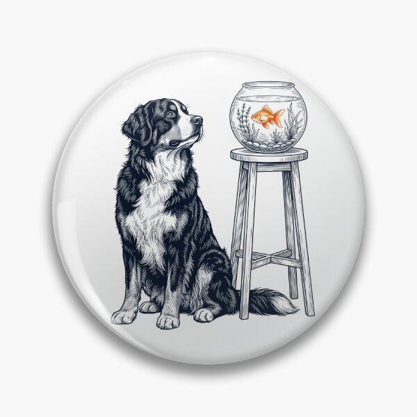 Item preview, Vintage Bernese Mountain Dog with Goldfish Dog Lover designed and sold by dian-rody-crest.
