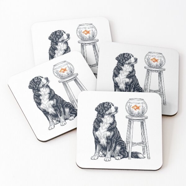 Item preview, Vintage Bernese Mountain Dog with Goldfish Dog Lover designed and sold by dian-rody-crest.