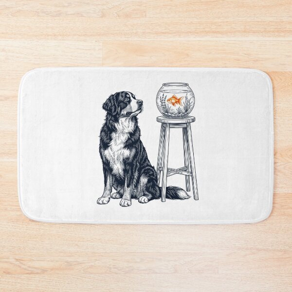 Item preview, Vintage Bernese Mountain Dog with Goldfish Dog Lover designed and sold by dian-rody-crest.