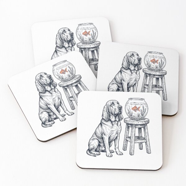 Item preview, Vintage Bloodhound with Goldfish Dog Lover designed and sold by dian-rody-crest.