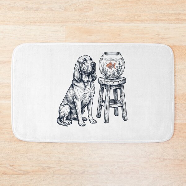 Item preview, Vintage Bloodhound with Goldfish Dog Lover designed and sold by dian-rody-crest.