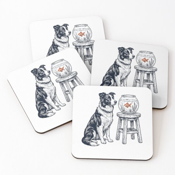 Item preview, Vintage Border Collie with Goldfish Dog Lover designed and sold by dian-rody-crest.