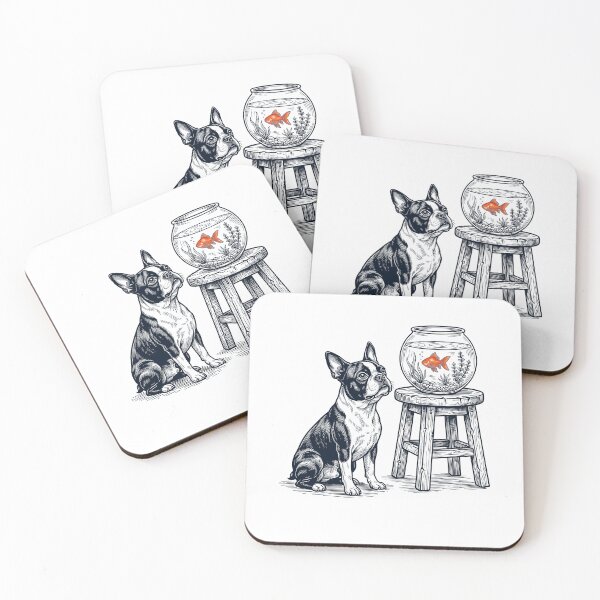Item preview, Vintage Boston Terrier with Goldfish Dog Lover designed and sold by dian-rody-crest.
