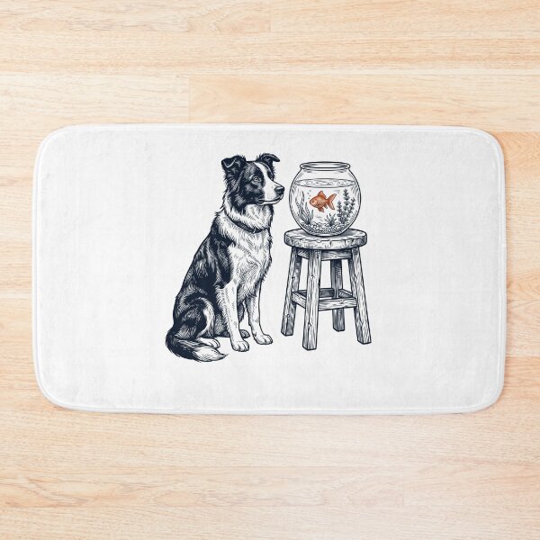 Item preview, Vintage Border Collie with Goldfish Dog Lover designed and sold by dian-rody-crest.