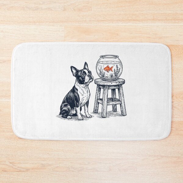 Item preview, Vintage Boston Terrier with Goldfish Dog Lover designed and sold by dian-rody-crest.