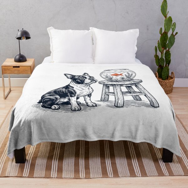 Item preview, Vintage Boston Terrier with Goldfish Dog Lover designed and sold by dian-rody-crest.