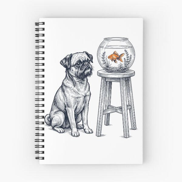 Item preview, Vintage Brussels Griffon with Goldfish Dog Lover designed and sold by dian-rody-crest.