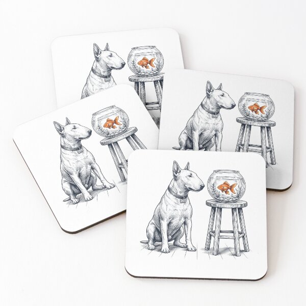Item preview, Vintage Bull Terrier with Goldfish Dog Lover designed and sold by dian-rody-crest.