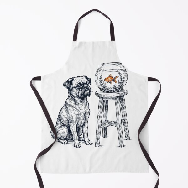Item preview, Vintage Brussels Griffon with Goldfish Dog Lover designed and sold by dian-rody-crest.