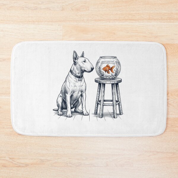 Item preview, Vintage Bull Terrier with Goldfish Dog Lover designed and sold by dian-rody-crest.