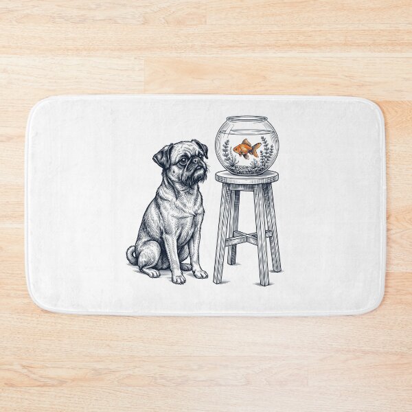 Item preview, Vintage Brussels Griffon with Goldfish Dog Lover designed and sold by dian-rody-crest.