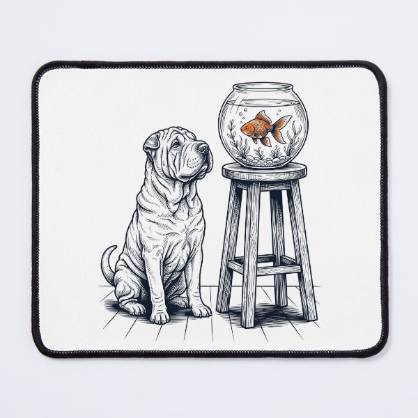 Item preview, Vintage Chinese Shar Pei with Goldfish Dog Lover designed and sold by dian-rody-crest.