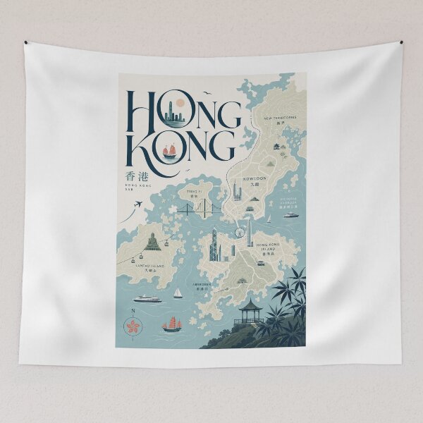 Item preview, Hong Kong Harbour, Kowloon and Island Landmarks designed and sold by Aryabek.