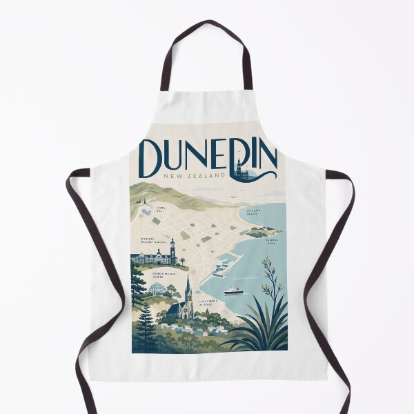 Item preview, Dunedin New Zealand with Otago Harbour and Historic Landmarks designed and sold by Aryabek.