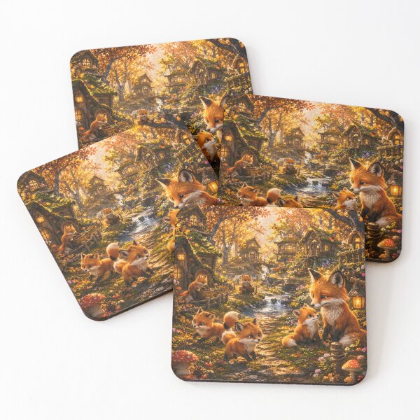 Item preview, Cozy Autumn Fox Family Cottagecore Forest designed and sold by Herodestroyer.