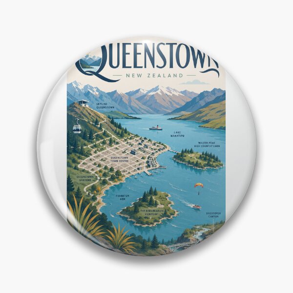 Item preview, Queenstown New Zealand with Lake Wakatipu and Remarkables designed and sold by Aryabek.