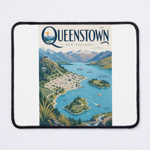 Item preview, Queenstown New Zealand with Lake Wakatipu and Remarkables designed and sold by Aryabek.