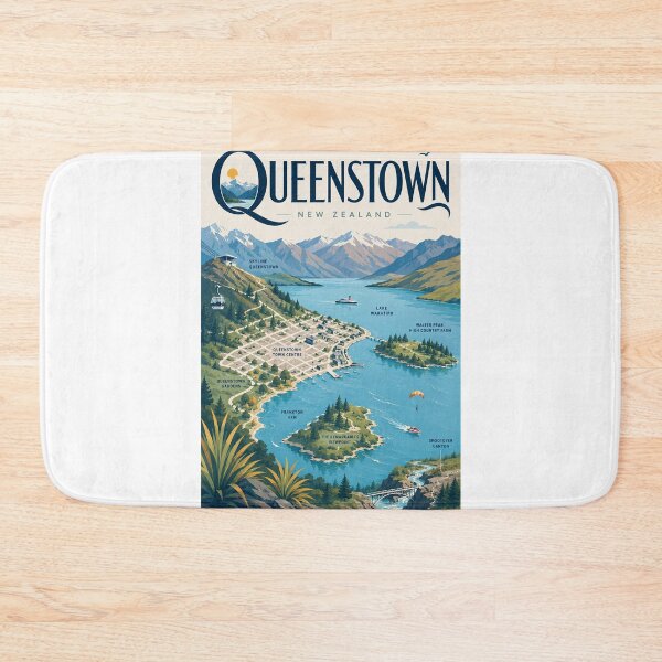 Item preview, Queenstown New Zealand with Lake Wakatipu and Remarkables designed and sold by Aryabek.