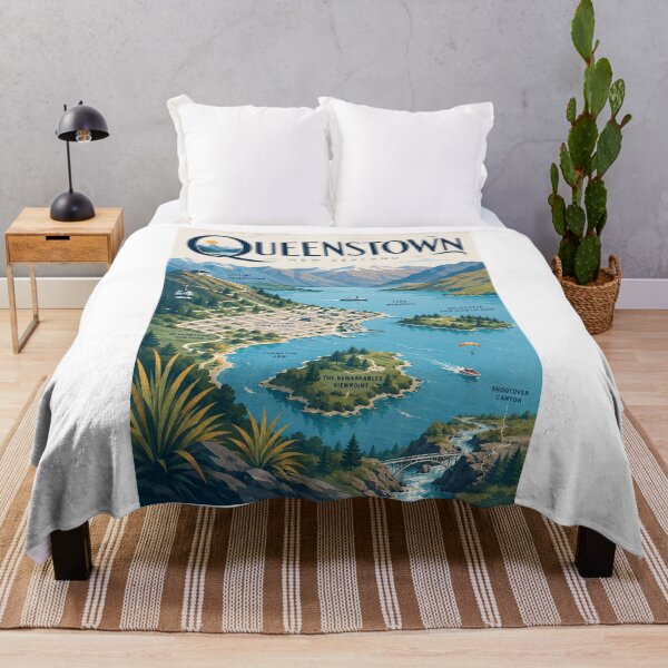 Item preview, Queenstown New Zealand with Lake Wakatipu and Remarkables designed and sold by Aryabek.