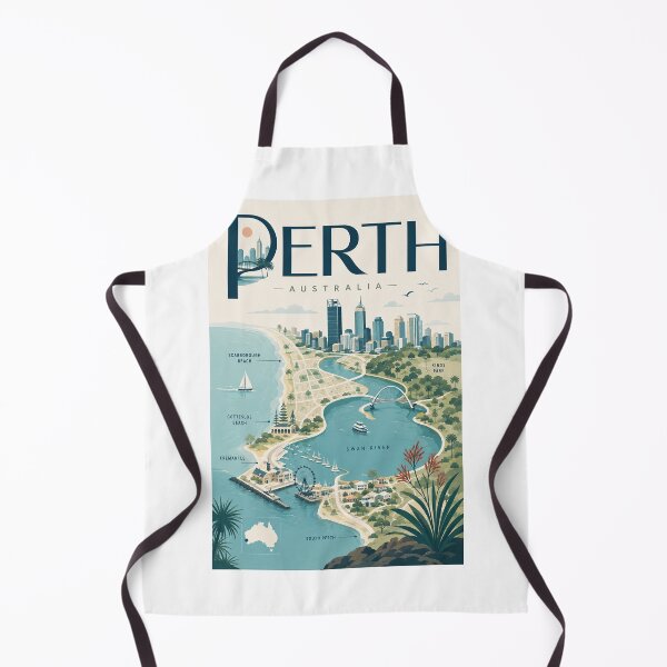 Item preview, Perth Western Australia with Swan River, Kings Park and Fremantle designed and sold by Aryabek.