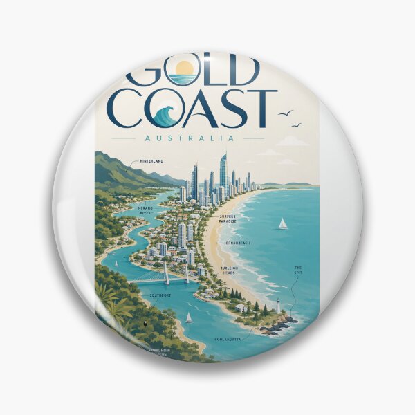Artikelvorschau, Goldküste von Queensland mit Surfers Paradise und Küstensehenswürdigkeiten entworfen und verkauft von Aryabek.