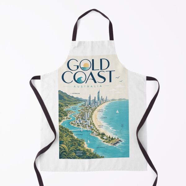 Item preview, Gold Coast Queensland with Surfers Paradise and Coastal Landmarks designed and sold by Aryabek.