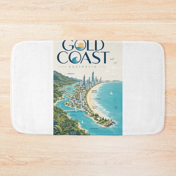 Item preview, Gold Coast Queensland with Surfers Paradise and Coastal Landmarks designed and sold by Aryabek.