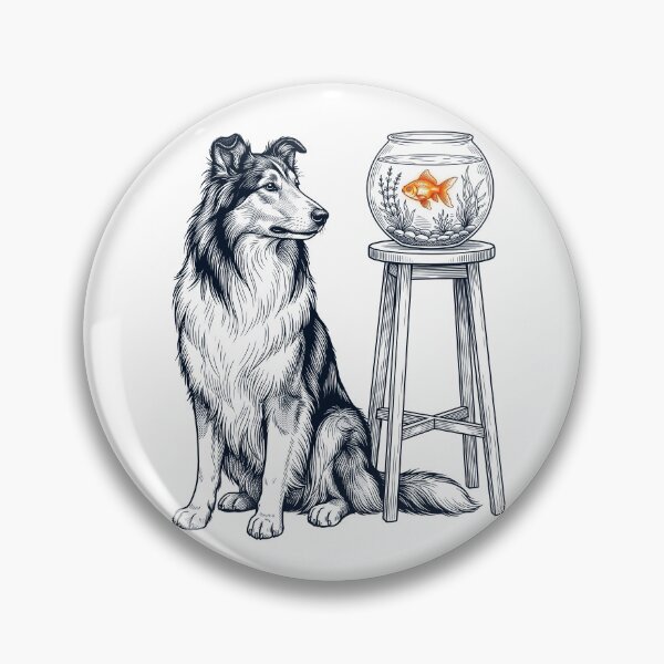 Item preview, Vintage Collie with Goldfish Dog Lover designed and sold by dian-rody-crest.