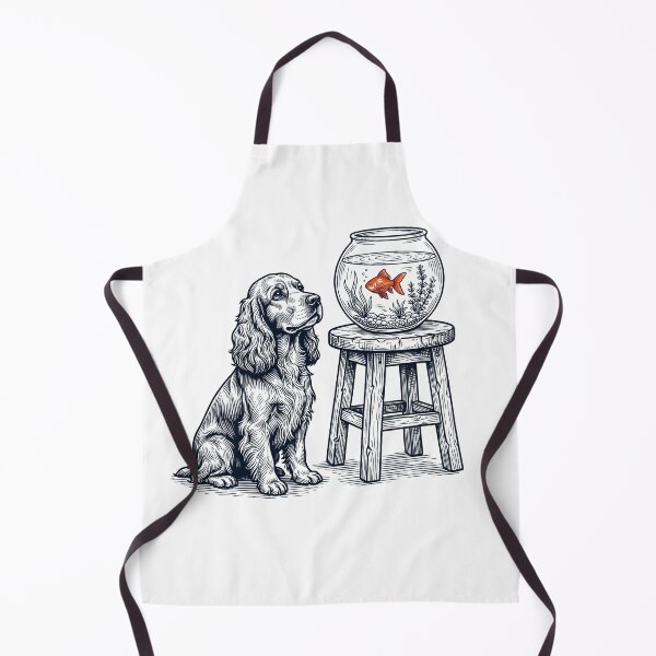 Item preview, Vintage Cocker Spaniel with Goldfish Dog Lover designed and sold by dian-rody-crest.