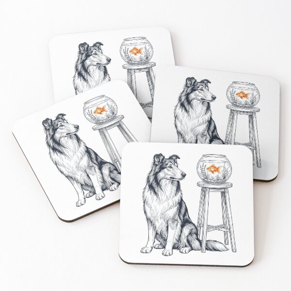 Item preview, Vintage Collie with Goldfish Dog Lover designed and sold by dian-rody-crest.