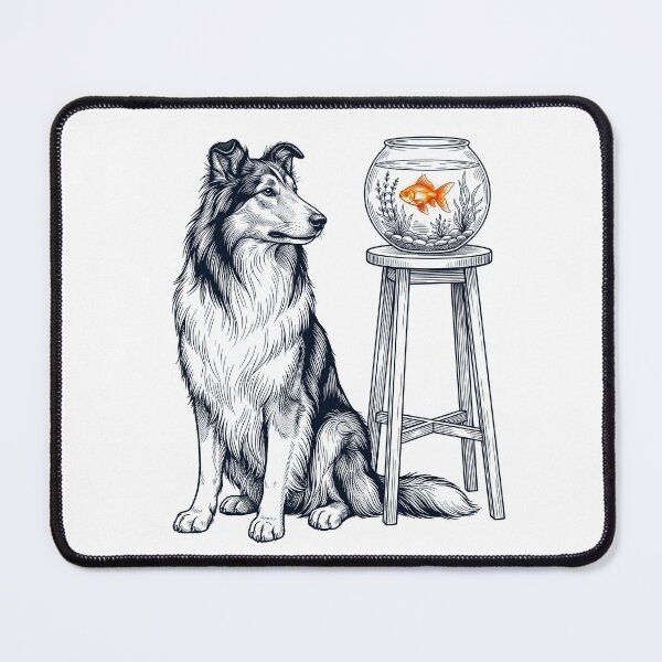 Item preview, Vintage Collie with Goldfish Dog Lover designed and sold by dian-rody-crest.